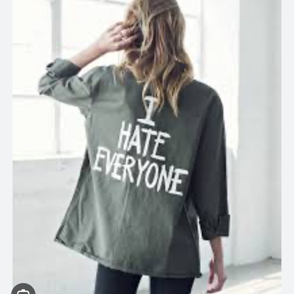 JAC VANEK army jacket I HATE EVERYONE size small - Picture 2 of 14